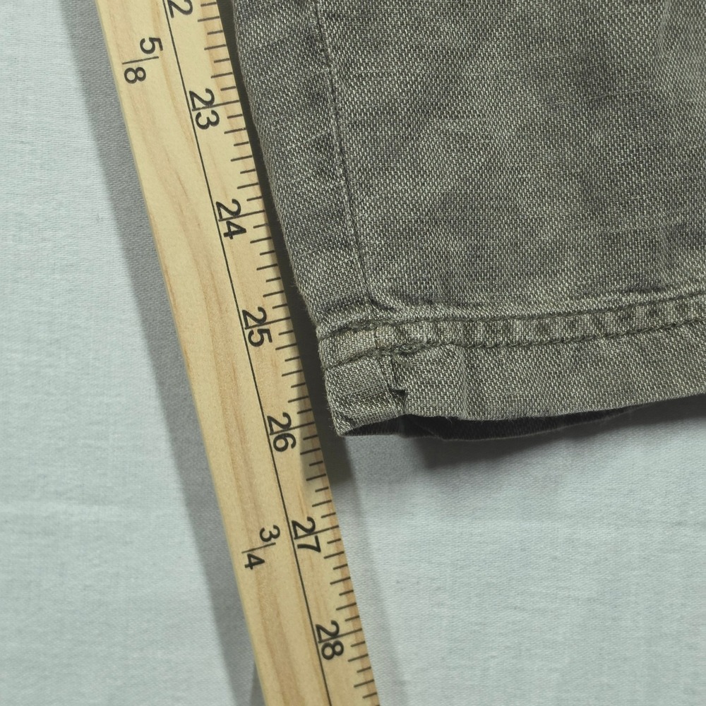C&C California Pants Women Small Blended Linen Earthy Olive Green Relaxed Boho - Picture 7 of 10